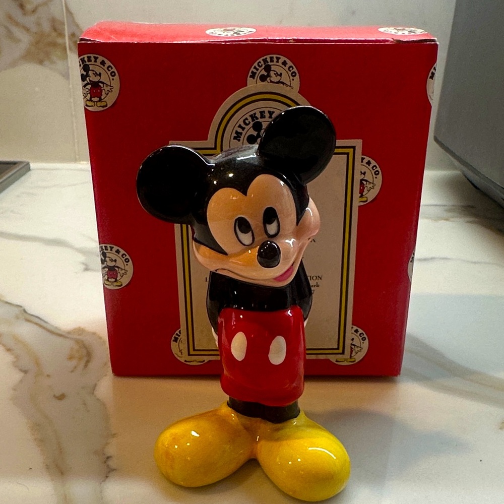 Vintage Enesco Mickey & Co. "Shy Mickey" Ceramic Figurine | 4” MIB